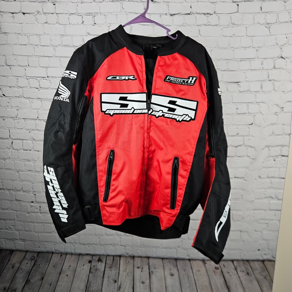Speed and Strength Honda CBR Project H Motorcycle Jacket Red Black Small